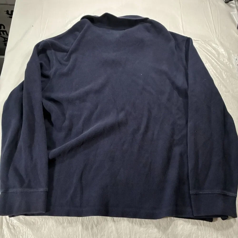 Vintage Polo Ralph Lauren Quarter Zip Sweater Navy Blue Red Pony Logo Men’s XXL